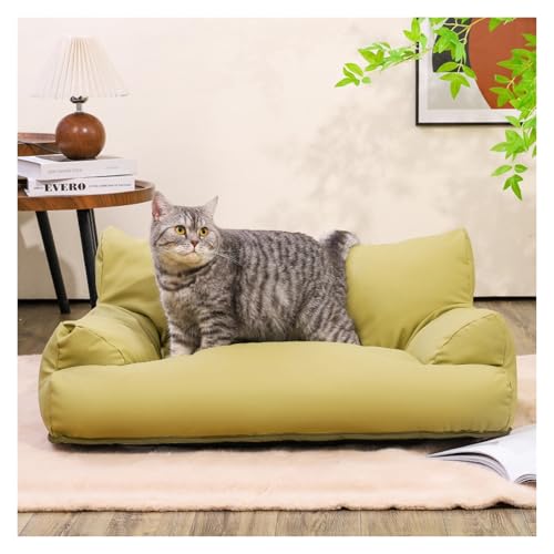 Generisch Hundebett-Sofa, neues Haustier-Sofa und -Stuhl für Hunde und Katzen aus PU-Leder, rutschfeste Couch/Bett für Hunde, Hundestuhl für mittelgroße und kleine Katzen und Hunde(Green,M) von Generisch