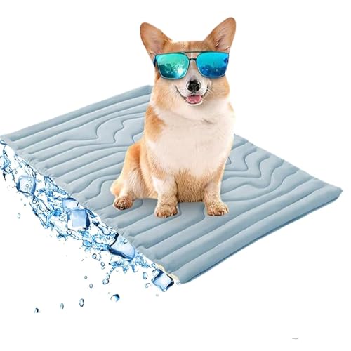 Generisch Hundekühlungsmatte, Selbstkühlkissen für Haustiere, maschinenwaschbare Eisseide, zweiseitiges Design für Jede Jahreszeit, automatisch kuscheln (B,XL) von Generisch
