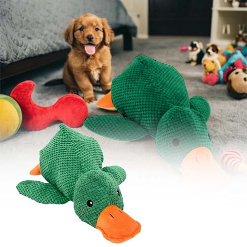 Generisch Hundespielzeug Unzerstörbar, Unzerstörbar Dog Toys, Hund Kuscheltier, Quietschend, 2024 Hunde Kuscheltier, Plüsch Hundespielzeug Unkaputtbar (Grün, 32cm) von Generisch