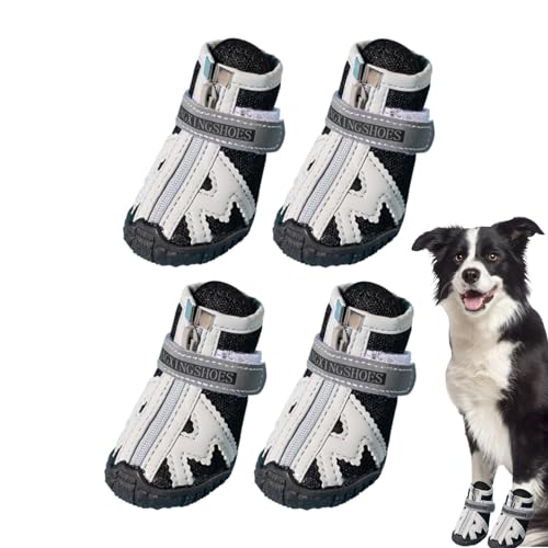 Generisch Hundestiefel, rutschfeste Hundeschuhe,4 Stück Outdoor-Stiefel für Hunde | Rutschsichere Hundeschuhe mit robuster Gummisohle, atmungsaktive Hundeschuhe in 5 Größen für Hartböden im von Generisch