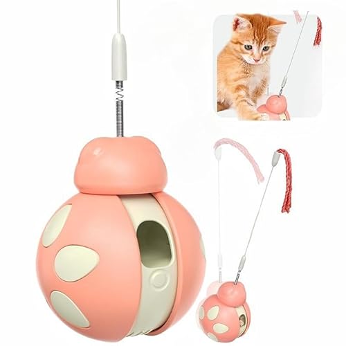 Generisch Interactive Cat Toy Self-Employment, Tumbler Children, Gift Cat Lover, Balance Cat for Children, Cat Toy with Stimulation Stick/Treat Dispenser(Pink) (Pink) von Generisch