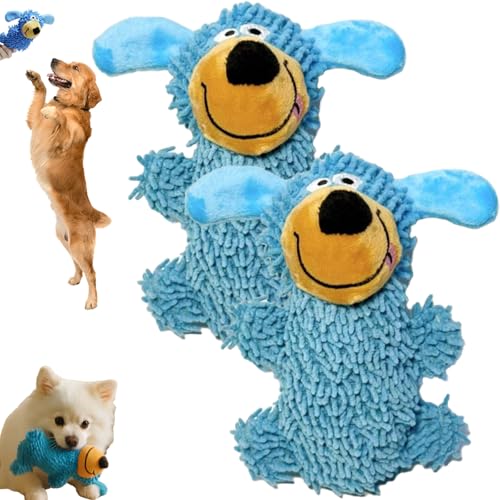 Generisch Ipawsplus Squeaky Dog Plush Toy, Crinkly Soft Interactive Plush Animal Toys, Dog Chew Toys for Interactive Play Fun (2Blue) von Generisch