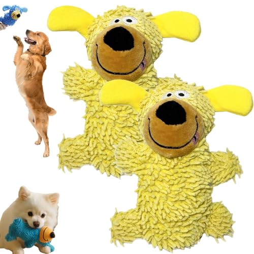 Generisch Ipawsplus Squeaky Dog Plush Toy, Crinkly Soft Interactive Plush Animal Toys, Dog Chew Toys for Interactive Play Fun (2Yellow) von Generisch