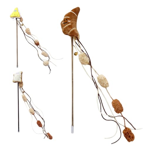 Generisch Katzenangel, 3 Stück Futter Motiv Katzenspielzeug Angelstab Mit Glöckchen, Interaktives Katzenspielzeug Plüschfänger Für Indoor Katzenspielübungen Generisch Katzenangel, 3 Stück Futter Motiv Katzenspielzeug Angelstab Mit Glöckchen, Interaktives Katzenspielzeug Plüschfänger Für Indoor Katzenspielübungen von Generisch