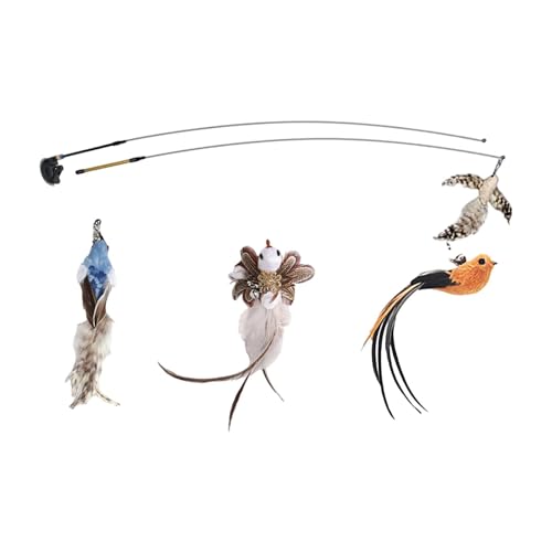 Generisch Katzenfederspielzeug, Kitten Toy Stick - Interaktiver, einziehbarer Zauberstab Spielzeug 7X,Austauschbare Haustierversorgungen Mehrzweck für Erwachsene Katzen und Kätzchen Generisch Katzenfederspielzeug, Kitten Toy Stick - Interaktiver, einziehbarer Zauberstab Spielzeug 7X,Austauschbare Haustierversorgungen Mehrzweck für Erwachsene Katzen und Kätzchen von Generisch