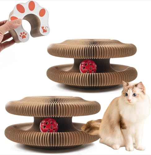 Generisch Katzenliebling Katzenwirbel – Interaktive Kratzunterlage mit Wirbel und Ball, Intelligenzspielzeug für Aktivität & Spielspaß, fördert Jagdinstinkt und Beweglichkeit, mit Katzenminze von Generisch