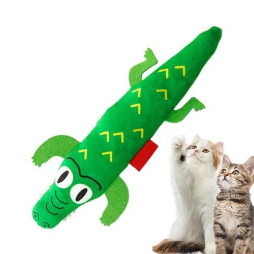 Generisch Katzenminze-Spielzeug,Katzenminze-Spielzeug für Katzen - Plüsch-Katzenspielzeug - Weiches Katzen-Kauspielzeug in Krokodil-Dackel-Form, interaktives Kätzchen-Übungsspielzeug für Hauskatzen von Generisch