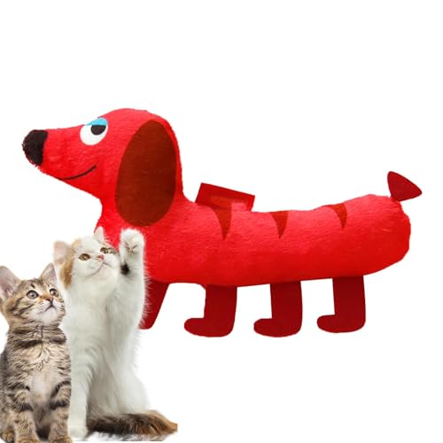 Generisch Katzenminze-Spielzeug für Hauskatzen,Katzenminze-Spielzeug,Süßes Katzen-Kauspielzeug - Plüschkatzen-Kauspielzeug Dackel-Design, Zahnreinigung, interaktives Katzenminze-Kätzchenspielzeug in von Generisch