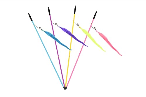 Generisch Katzenspielzeug mit Feder und Glocke, Interaktives Spielzeug für Katzen, Interaktives Katzenspielzeug, 1 Stück Katzenangel, Interaktiv Katzen Zubehör (Pink) von Generisch