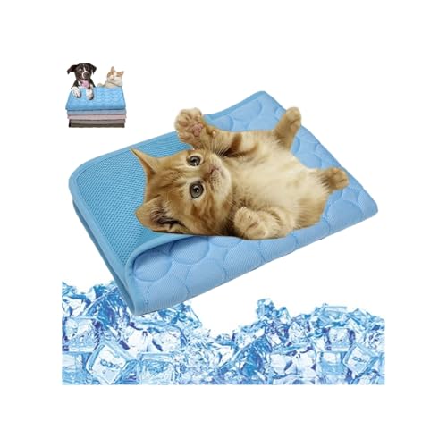 Generisch Kittra Cooling Mat for Cats, Kittra Cooling Blanket for Cats, Comfortable and Breathable Coolings Bed for Cat, 3 Layers System Instant Cool (Blue,XXL-60 * 40in) von Generisch