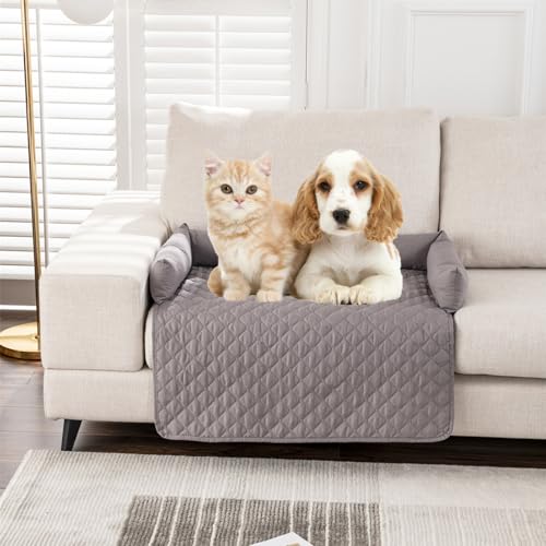 Generisch KüHlendes Hundebett, kühlmatte für Hunde, Maschinenwaschbar Sommer KüHlpad FüR Hunde, SelbstküHlende Hundematte FüR Zuhause, Unterwegs Oder im Autoi (Hellgrau, 90 * 90 cm) von Generisch