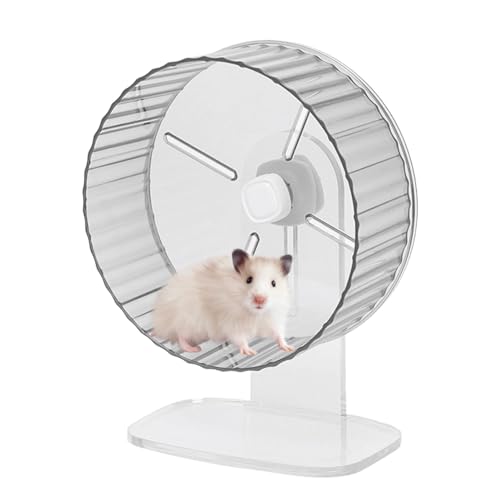 Generisch Leises Hamsterrad, Leises Chinchilla-Übungsrad | Laufräder für Kleintiere,Leise drehende Acryl-Kleintiere, leise Laufräder mit höhenverstellbarem Ständer für Hamsterübungen von Generisch