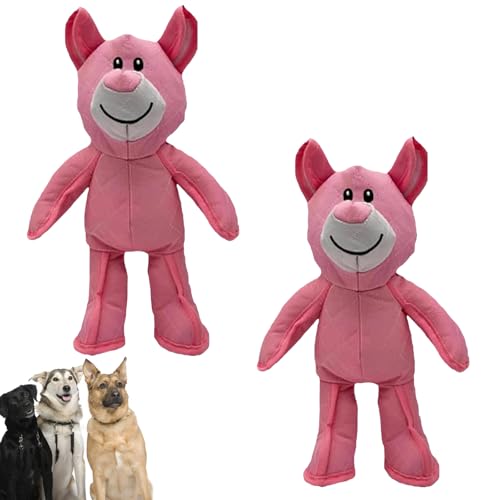 Generisch Lettuce Pets Dog Toys, New Esslvyshop-Bear for Heavy Chewers, Embedded Squeaker for Interactive Play That Keeps Dogs (Pink*2) von Generisch