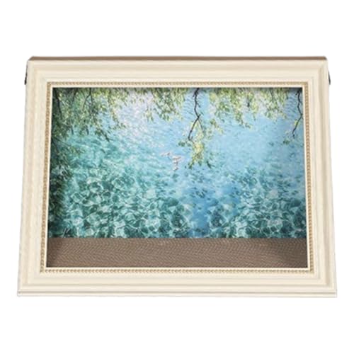 Generisch Mona Lisa Cat Scratcher Bed, Cat Living in Famous Painting, Mona Lisa Cat Bed, 4D Oil Painting Frame Nest, Easy-to-Assemble Bed Couch Cave Condo Creative Home Decoration (F,White Frame) von Generisch