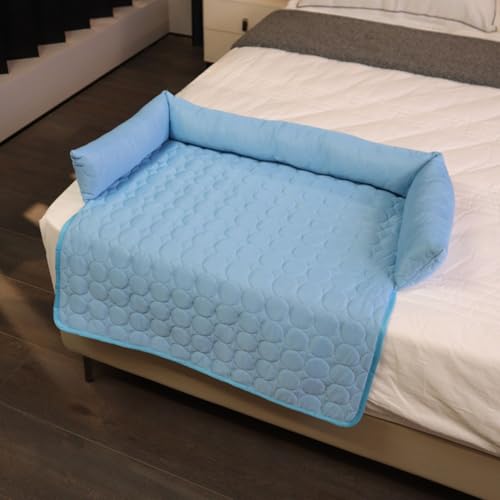 Generisch Non-Slip & Machine Washable Design, Pelzbarn Cooling Mat for Dogs – Heatrelief Cooling Dog Bed with Ice Silk Fabric (90 * 90cm Blue) von Generisch