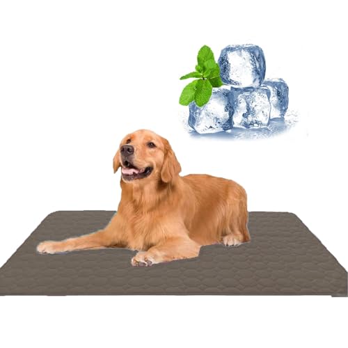 Generisch Nordseepfote Kühlmatte für den Sommer, Atmungsaktive kühldecke für Hunde und Katze, Faltbare Kühlunterlage für Drinnen & Draußen Waschbar (Braun, S(50 * 40cm)) von Generisch