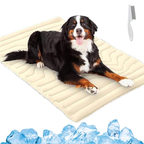 Generisch Nuvica TempBalance Mat, Cooling Relief for Pets, Washable Dog Cooling Mat Ice Silk Cool Mat, Cool Fabric Structure, Dual-Sided Design for Every Season (Beige,X-Large) von Generisch