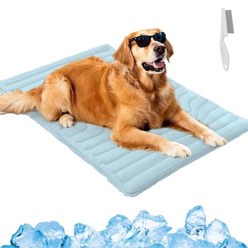 Generisch Nuvica TempBalance Mat, Cooling Relief for Pets, Washable Dog Cooling Mat Ice Silk Cool Mat, Cool Fabric Structure, Dual-Sided Design for Every Season (Blue,X-Large) von Generisch