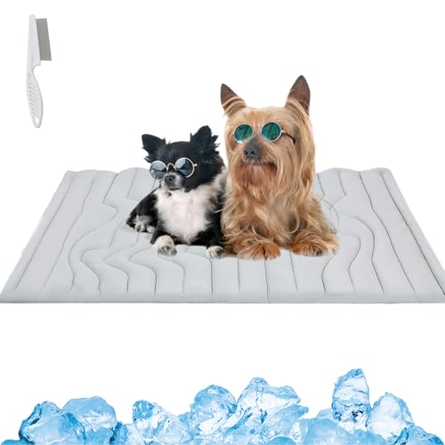 Generisch Nuvica TempBalance Mat, Cooling Relief for Pets, Washable Dog Cooling Mat Ice Silk Cool Mat, Cool Fabric Structure, Dual-Sided Design for Every Season (Gray,Small) von Generisch