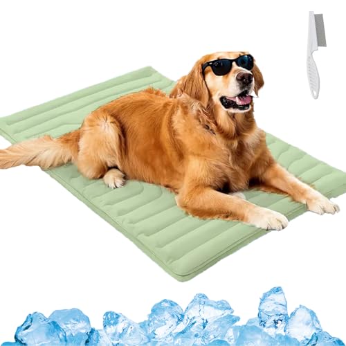 Generisch Nuvica TempBalance Mat, Cooling Relief for Pets, Washable Dog Cooling Mat Ice Silk Cool Mat, Cool Fabric Structure, Dual-Sided Design for Every Season (Green,Small) von Generisch