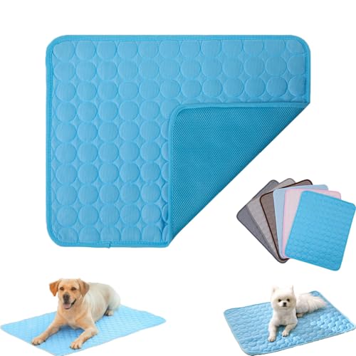 Generisch Paw Frost Mat for Cats Dogs, Pfotenfrost Matte, Kühlmatte Für Hunde Atmungsaktive, Selbstkühlende Matte, Haustierwaschbar, Für Zuhause, Auto, Garten Oder Unterwegs (Blue (100 * 70cm)) von Generisch