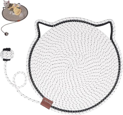 Generisch Pawmingle Interactive Cat Scratch Pad with Hanging Ball, Indoor Interactive Chew Rope Mat, Non-Slip Scratching Carpet for Bed Protection Generisch Pawmingle Interactive Cat Scratch Pad with Hanging Ball, Indoor Interactive Chew Rope Mat, Non-Slip Scratching Carpet for Bed Protection von Generisch