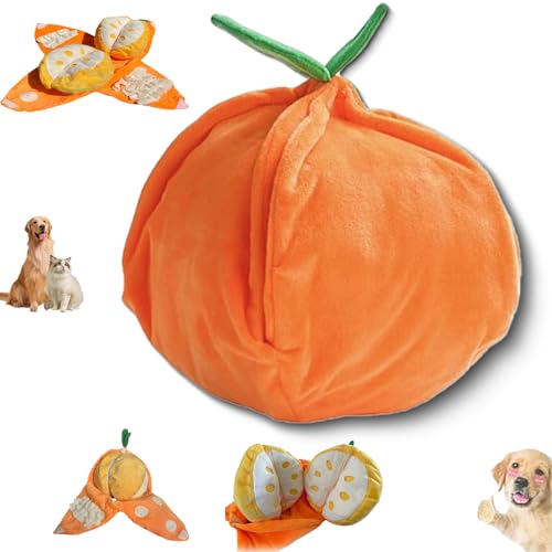 Generisch Peel an Orange Dog Toy, Peel an Orange Snuffle Mat, Squeaky Plush Dog Toy with Crinkle Papers, Orangee Pet Puzzle Toys, Interactive Dogs Toys for Small and Medium Dogs (1PCS) von Generisch