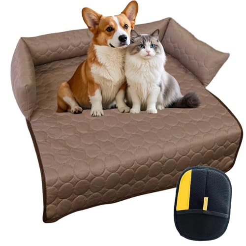 Generisch Pelzbarn KüHlendes Sofabett, KüHlendes Hundebet, Hund KüHlmatte, Maschinenwaschbar (Coffee,90 * 90cm) von Generisch