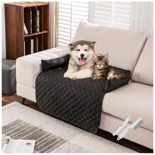 Generisch Pelzbarn Kühlendes Sofabett, Kühlendes Hundebett, rutschfeste Unterseite, Wasserdichter Couchbezug, Heatrelief Cooling Dog Bed Hundecouchbett Für Sofa, Boden, Auto (Schwarz, 75 × 75 cm) von Generisch