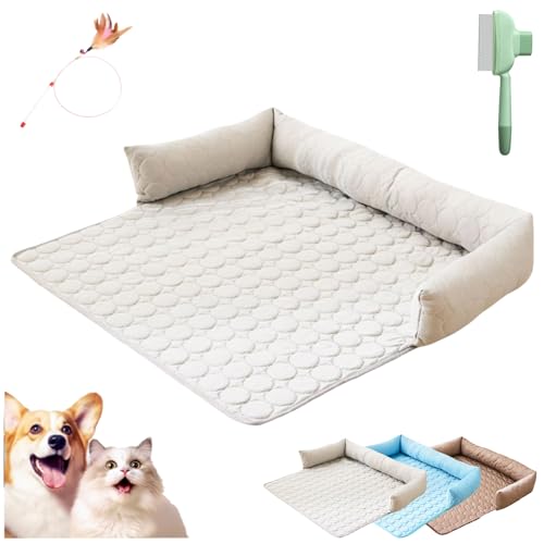 Generisch Pelzbarn Kühlendes Sofabett, Sofaschutz – Heatrelief Kühlendes mit Eisseide, Hundedecke Sofa Halten Sie Ihr Fellbaby Kühler und Bequemer (Grau, 70 * 70cm) von Generisch