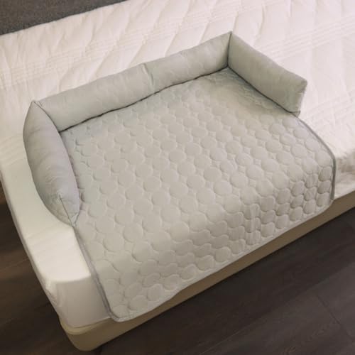 Generisch Pelzbarn Kühlendes Sofabett – Heatrelief Kühlendes Hundebett mit Eisseide, rutschfest und maschinenwaschbar, Sommer-Komfortmatte für kleine bis große Haustiere (Grau, M) von Generisch