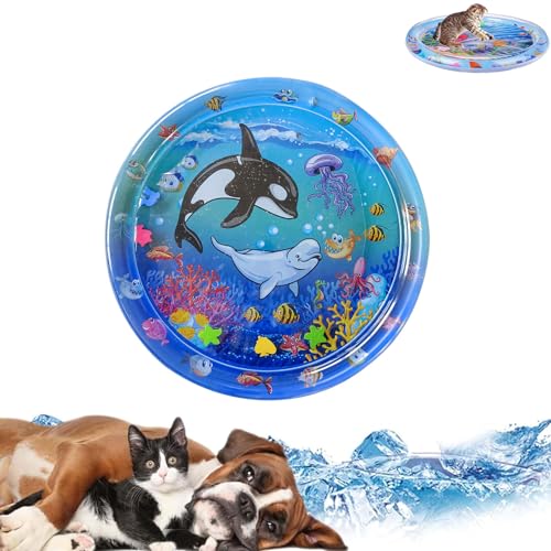 Generisch Pet Cat and Dog Water Bed, Pet Sensor Pad, Fish Carrying Water Sensor Game Pad, Puncture Proof, Bite Proof Cat and Fish Bed Toy, Suitable for Indoor Cats and Dogs (04) von Generisch