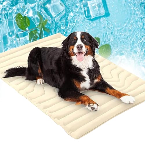 Generisch Pet Cooling Mat, Cooling Mat for Dogs Cats, 2025 Upgraded Dog Cooling Mats, Non-Slip, Washable and Instant Cool (Beige,XL(60" D x 40" W)) von Generisch