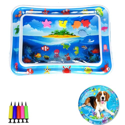 Generisch Pet Water Bed, Thickened Water Sensory Play Mat for Cats Dog, Non-Scratch Design for Self Play Feel Cool Comfort Washable Inflatable Playmat (E,41.3 * 41.3inch) von Generisch