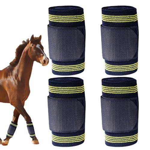 Generisch Pferdebeinbandage,Pferdebeinbandage - 4 Stück Riemen für Pferdebeine - Weiche Bandagen für Pferde, Pferdebeinbandagen, Stallbedarf, Reitstiefel, Pferdebeinschutz von Generisch
