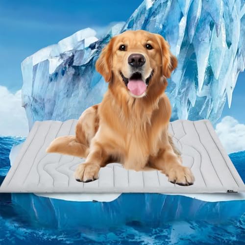 Generisch Pfotenchill - Die Innovative KüHlmatte FüR Hunde, Pfote Chill KüHlmatte Hunde, Pfotenfrost Matte FüR Katzen, Wendbare, Maschinen Waschbare, SelbstküHlende Pads (39.76in x 59.05in) von Generisch
