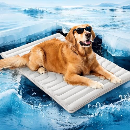 Generisch Pfotenchill Innovative Kühlmatte Für Hunde, Kühlmatte Hund Aus Kühlgewebe Wendbar, Maschinenwaschbar, Selbstkühlende Pads Sicher Und Komfortabel Für Deinen Hund (Grau, XL) von Generisch