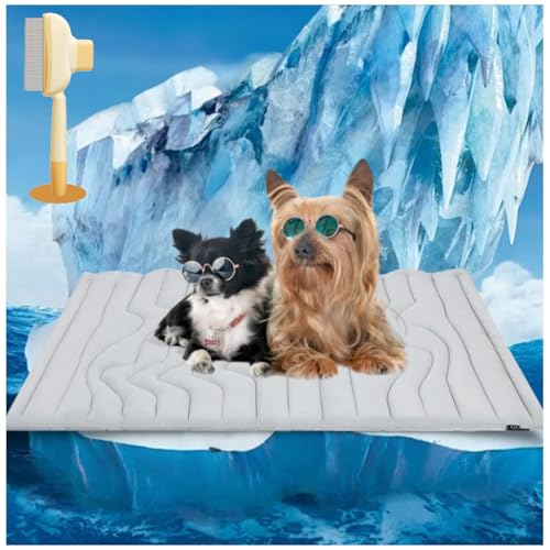 Generisch Pfotenchill Kühlmatte Hund, Pfoten Chill Kühlmatte, Pfotenchill - Die Innovative Kühlmatte für Hunde Selbstkühlende Pads Sicher, Wendbar, Zusammenrollbar, Maschinenwaschbar (Grau, XL) von Generisch