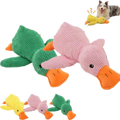 Generisch Ente, Anti Stress Ente, Anti Stress Ente Hund, Anti Stress Ente FüR Hunde, Hundespielzeug Ente (Green+pink, 22 * 25cm) von Generisch