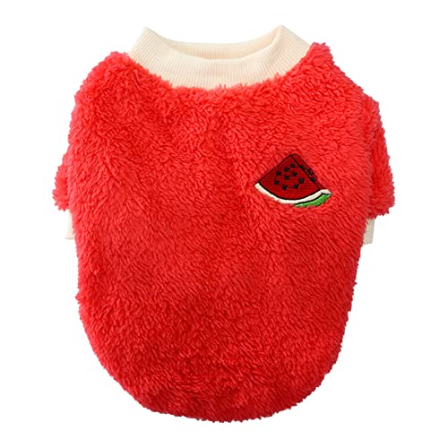 Generisch Pullover für kleine Hunde, gestrickter Haustier-Katzenpullover, warmes Hunde-Sweatshirt, Hunde-Winterkleidung, Welpen-Pullover Hundemantel Handgemacht (Red #1, L) von Generisch