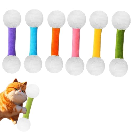 Generisch Q Tip Cat Toy, Soft Plush Kicker Toys, Interactive Kitty Kick Sticks for Cat Lovers Gift, Sturdy Teething Chew, Big Qtip,Tiny Cat Obsessed (6pcs) von Generisch