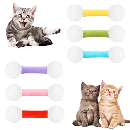 Generisch Qtip Cat Toy, 2025 New Q Tip Cat Toy, for Indoor Pets, Giant Cotton Interactive Kitty Kick Sticks, Sturdy Teething Chew Big Q-Tip Toy (6pcs A) von Generisch