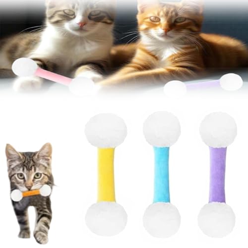 Generisch Qtip Cat Toy, Giant Cotton Swab Cat Toy, Catnip Toys Set of 6 Soft Plush Kicker Toys, Sturdy Teething ChewToy (3Pcs-B) von Generisch
