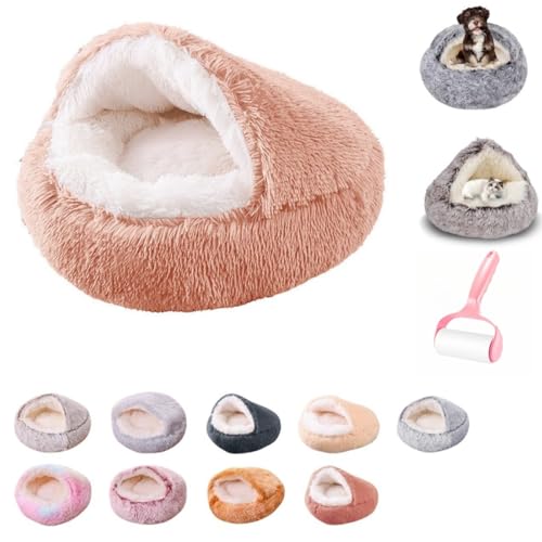 Generisch Round Plush Hooded Cat Bed,Soft Plush Cozy Anti-Anxiety Dog Cave Beds for Puppy and Kitten,Semi Enclosed Pet Nest,Anti-Slip Washable Fluffy Medium Pets Beds Generisch Round Plush Hooded Cat Bed,Soft Plush Cozy Anti-Anxiety Dog Cave Beds for Puppy and Kitten,Semi Enclosed Pet Nest,Anti-Slip Washable Fluffy Medium Pets Beds von Generisch