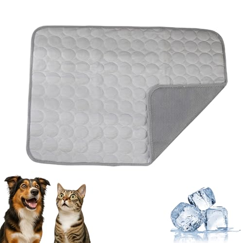 Generisch SOG Cooling Mat, Ice Silk Cooling Mats for Dogs Cats, Washable Outdoor Cool Pet Pad, Portable Dog Cool Bed for Summer, Non-Slip Washable, Ideal for Indoor Outdoor Use (Light Gray, XXL) von Generisch
