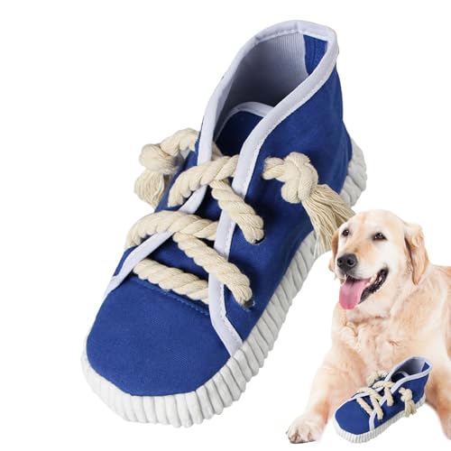 Generisch Schuh-Hundespielzeug | Süßes schuhförmiges Hundespielzeug zum und Zahnen-High-Top-Schuhspielzeug mit Schnürsenkel und Quietschgeräusch, lustiges für die Zahnpflege von Generisch
