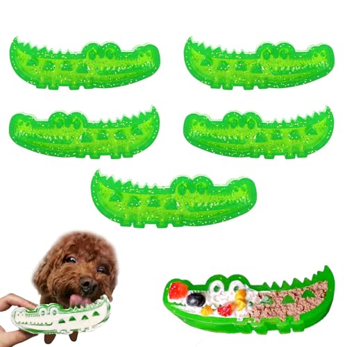 Generisch Slow Feed Chew and Fetch Crocodile, Dog Slow Feeder Puzzle Toy, Alligator Treat Dispensing Dog Toy Keep Them Busy, Alligator Dogs Chew Toy for Cleaning Teeth Chewing Training (5 pcs,Large) von Generisch