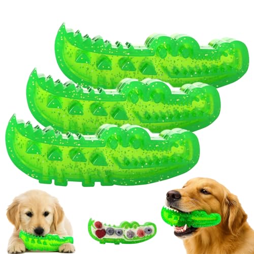 Generisch Slow Feed Chew and Fetch Crocodile, Dog Slow Feeder Puzzle Toy, for Large, Medium & Small Dogs Teeth Cleaning, Alligator Treat Dispensing Dog Toys, Cute Chew Toys (3 Pcs,Large) von Generisch