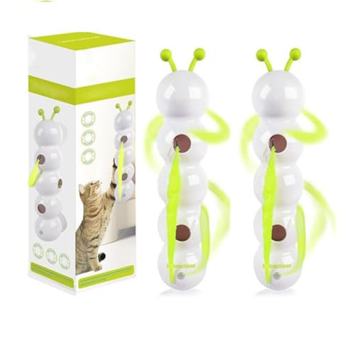 Generisch Smartes Sensor-Katzenspielzeug Raupe mit Saugnapf, Wandmontage, fördert Bewegung und geistige Stimulation, zum Jagen, Springen und interaktiven Spielen. (2PCS) von Generisch