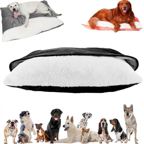 Generisch Snoozie Snuggle Burrow Bed, Washable Dog Bed with Cover Cave, Nest Dog Beds, Removable Indoor Pets Sleeping Bag, for Small Medium Large Size Pet (Black, L) von Generisch